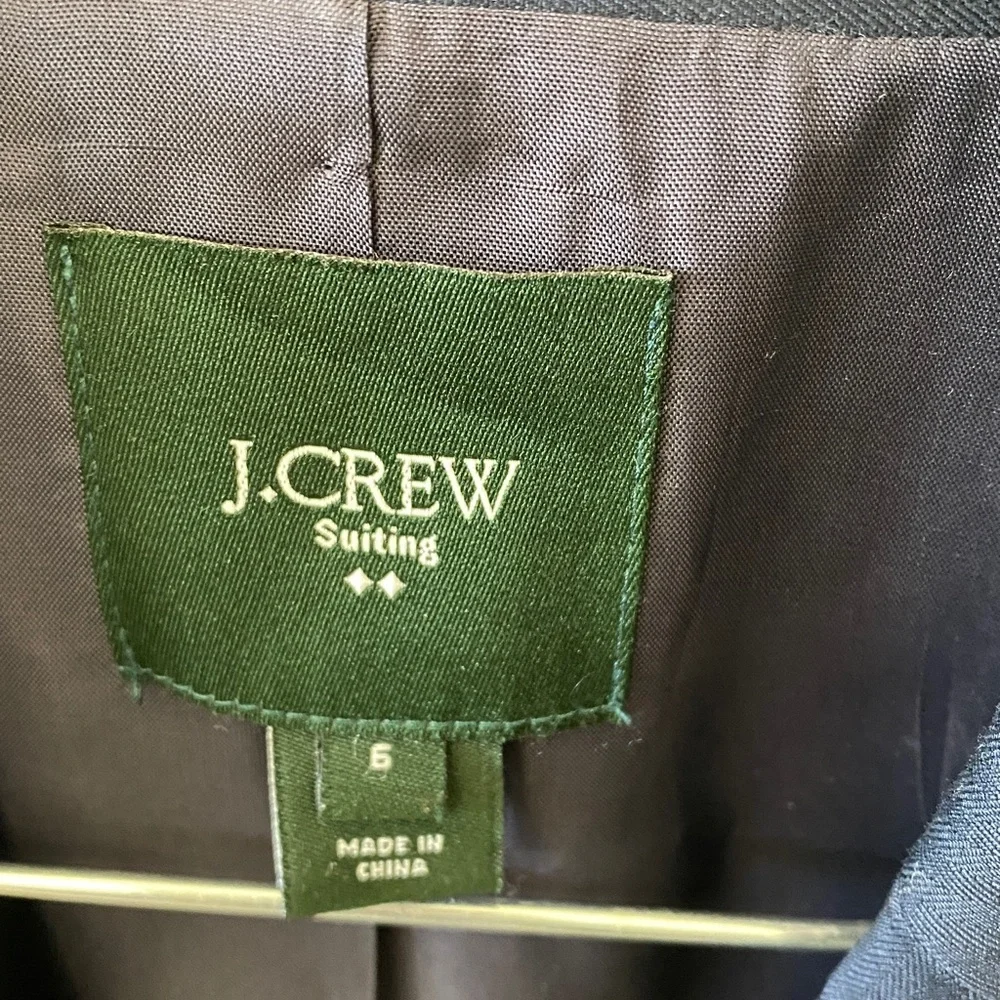 J. Crew Navy Blue Preppy Suiting Cotton Blazer Size 6